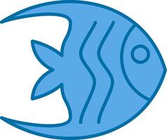 poisson ange rempli bleu icône vecteur