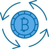 circulaire économie rempli bleu icône vecteur
