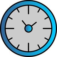 l'horloge temps ligne rempli pente icône vecteur