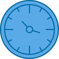 l'horloge rempli bleu icône vecteur