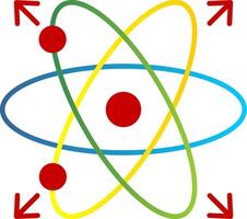 atome plat pente icône vecteur
