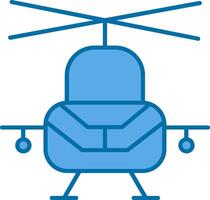 militaire hélicoptère rempli bleu icône vecteur