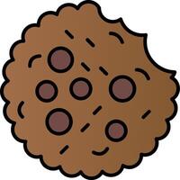 biscuit ligne rempli pente icône vecteur