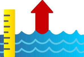 mer niveau monter plat pente icône vecteur