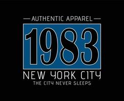 conception de t-shirt vectoriel typographie new york city