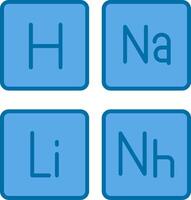 périodique table rempli bleu icône vecteur