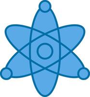 atome rempli bleu icône vecteur