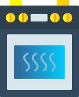 cuisine le fourneau plat pente icône vecteur
