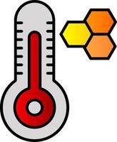 thermomètre ligne rempli pente icône vecteur