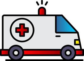 ambulance ligne rempli pente icône vecteur