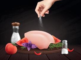 sel sur la composition de la viande vecteur