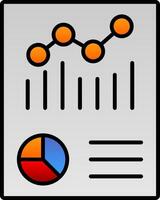 graphique rapport ligne rempli pente icône vecteur