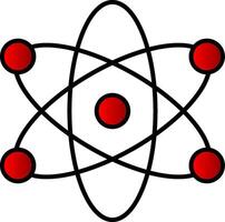 atome ligne rempli pente icône vecteur