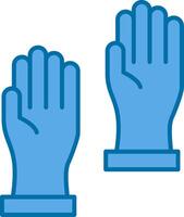 gants rempli bleu icône vecteur