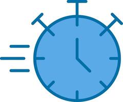 chronomètre rempli bleu icône vecteur