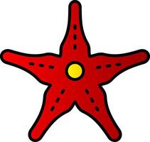 étoile de mer ligne rempli pente icône vecteur