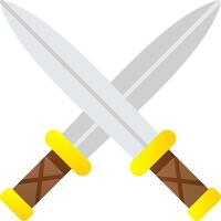 deux épées plat pente icône vecteur