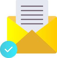 ouvert email plat pente icône vecteur