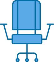 chaise rempli bleu icône vecteur