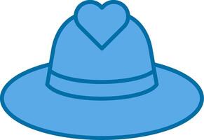 chapeau rempli bleu icône vecteur