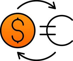 argent échange ligne rempli pente icône vecteur
