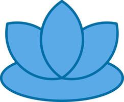 lotus rempli bleu icône vecteur