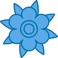 dahlia rempli bleu icône vecteur