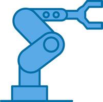 industriel robot rempli bleu icône vecteur