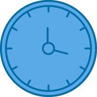 l'horloge rempli bleu icône vecteur