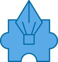 puzzle rempli bleu icône vecteur