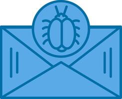 email virus rempli bleu icône vecteur
