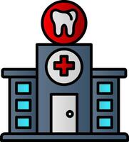dentaire clinique ligne rempli pente icône vecteur