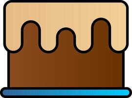 gâteau ligne rempli pente icône vecteur