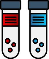tester tube ligne rempli pente icône vecteur