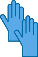 nettoyage gants rempli bleu icône vecteur