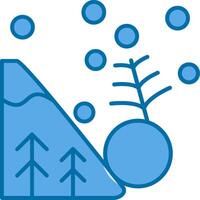 avalanche rempli bleu icône vecteur