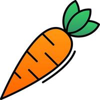 carotte ligne rempli pente icône vecteur