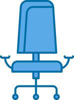 Bureau chaise rempli bleu icône vecteur