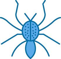 araignée rempli bleu icône vecteur