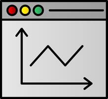 ligne graphique ligne rempli pente icône vecteur