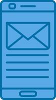 email rempli bleu icône vecteur