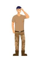 soldat homme professions avatar personnage vecteur