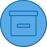 boîte rempli bleu icône vecteur