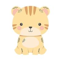 personnage de bande dessinée animal tigre mignon vecteur