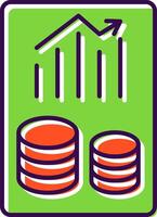 la finance rapport rempli icône vecteur