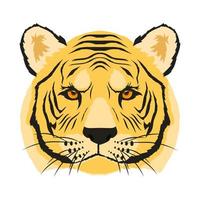 caractère de faune tête d'animal tigre sauvage vecteur