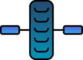 roue ligne rempli pente icône vecteur