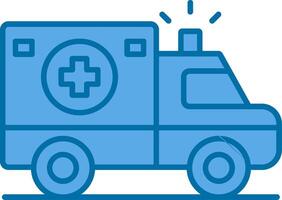 ambulance rempli bleu icône vecteur