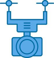 caméra drone rempli bleu icône vecteur