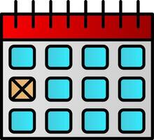 calendrier Date ligne rempli pente icône vecteur